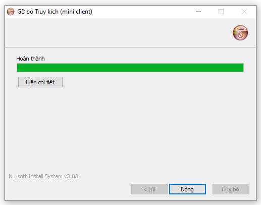 Xóa game bằng file Uninstall.exe